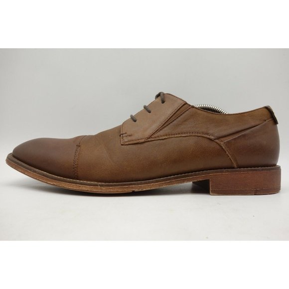 Steve Madden Brown Leather Cap Toe Lace Up Oxfords Shoes Men\'s 12 main image 4